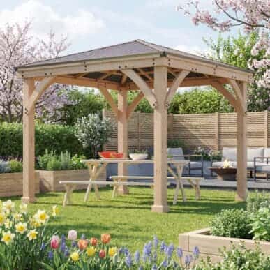 Yardistry Wooden Gazebo 10ft x 10ft (3m x 3m), Meridian Series 3m x 3m Wooden Gazebo yardistrydirect.co.uk 1