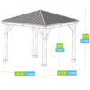 Meridian Gazebo 12ft x 12ft with Wall & Wooden Bar Counter - Image 5