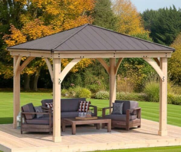 Yardistry Wooden Gazebo 12ft x 12ft (3.7m x 3.7m), Meridian Series