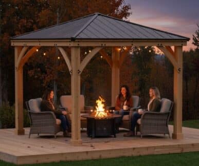 Yardistry Wooden Gazebo 12ft x 12ft (3.7m x 3.7m), Meridian Series