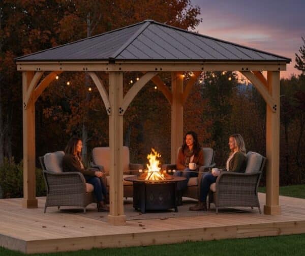 Yardistry Wooden Gazebo 12ft x 12ft (3.7m x 3.7m), Meridian Series