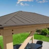 12ft x 16ft (3.7m x 4.9m) Meridian Gazebo Coffee Brown Roof