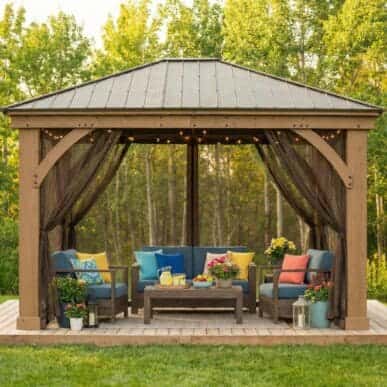 Mosquito Mesh Kit for Costco 12ft x 14ft Mocha Gazebo Costco Accessories 1