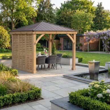 Yardistry Wooden Gazebo 10ft x 10ft (3m x 3m) with Single Wall, Meridian Series 3m x 3m Wooden Gazebo yardistrydirect.co.uk 1