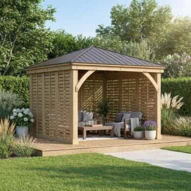 Yardistry Wooden Gazebo 12ft x 12ft (3.7m x 3.7m) with Triple Wall 3.7m x 3.7m Wooden Gazebo yardistrydirect.co.uk 1