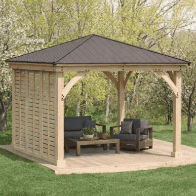 Yardistry Wooden Gazebo 12ft x 12ft (3.7m x 3.7m) with Single Wall 3.7m x 3.7m Wooden Gazebo yardistrydirect.co.uk 1