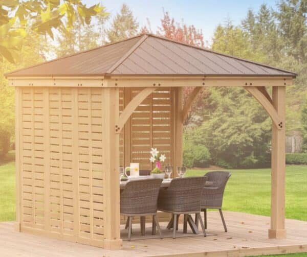 Yardistry Wooden Gazebo 10ft x 10ft (3m x 3m) with Double Wall