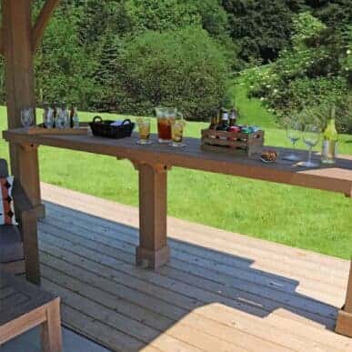 Costco 12ft Gazebo Wood Counter 100% Cedar Wooden Shelf 1