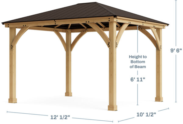 Meridian Gazebo 10ft x 12ft (3m x 3.7m) with 10ft Privacy Wall - Image 7
