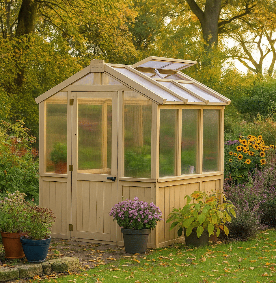 Yardistry Wooden Greenhouse 6.7ft x 6ft (2.3m x 2m), Meridian Series