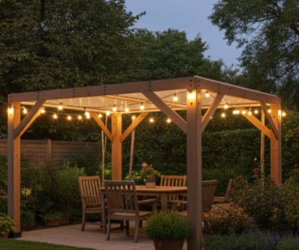 Yardistry Wooden Pergola 14ft x 12ft With Louvered Roof