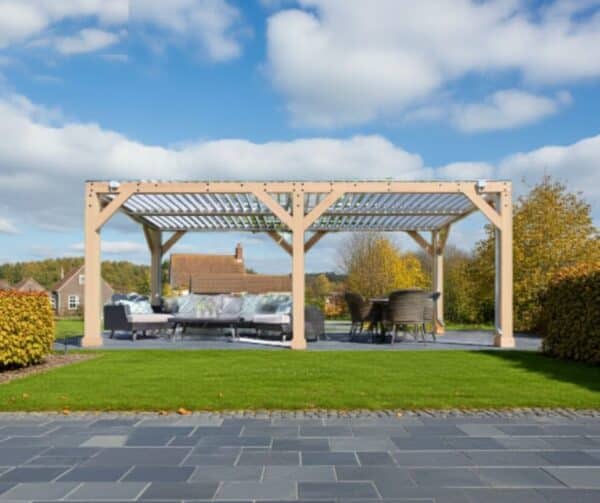Yardistry Wooden Pergola 10ft x 20ft (3m x 6m) with Louvered Roof