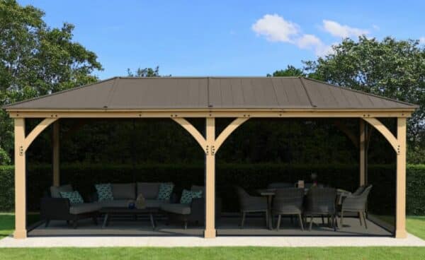 Yardistry Wooden Gazebo 12ft x 20ft (3.7m x 6m) with Mesh Kit