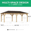 Meridian Gazebo 12ft x 24ft (3.7m x 7.4m) with Wooden Bar Counter - Image 2