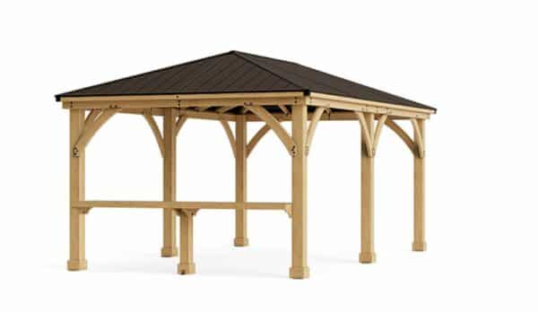 Yardistry Wooden Gazebo 12ft x 20ft (3.7m x 6.2m) with Wooden Bar Counter