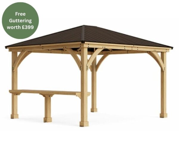 Meridian Gazebo 12ft x 14ft (3.7m x 4.3m) with Wooden Bar Counter