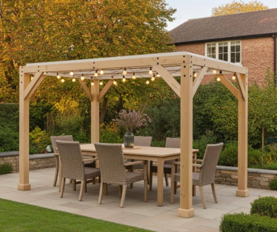 Yardistry Wooden Pergola 10ft x 12ft (3m x 3.7m) with Louvered Roof