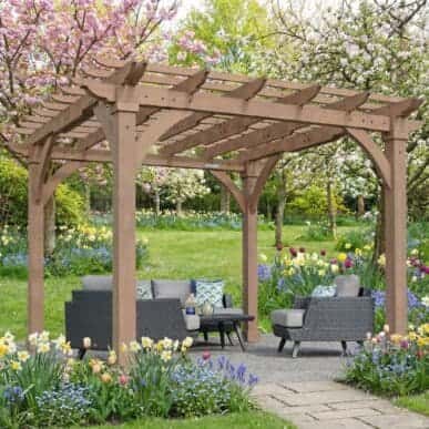 Yardistry Wooden Pergola 12ft x 12ft (3.7m x 3.7m) 3.7m x 3.7m Wooden Gazebo yardistrydirect.co.uk 1