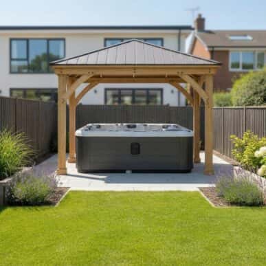 Yardistry Wooden Hot Tub Shelter 10ft x 10ft (3m x 3m) 3m x 3m Wooden Gazebo yardistrydirect.co.uk 1