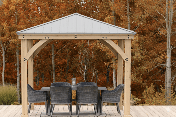 Yardistry Wooden Gazebo 10ft x 10ft (3m x 3m), Meridian Series with Green Roof