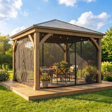 Mosquito Mesh Kit for Costco 12ft x 10ft Mocha Gazebo 100% premium Cedar (Cunninghamia Lanceolata) 1