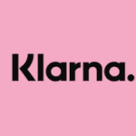 Klarna logo in bold black text on pink background, representing flexible buy now, pay later options.