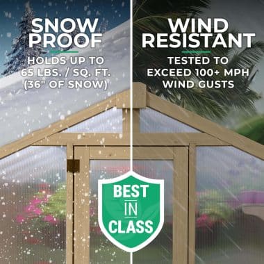 Yardistry Wooden Greenhouse 6.7ft x 9.7ft (2.04m x 2.9m), Meridian Series Greenhouse at Home yardistrydirect.co.uk 11