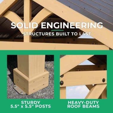 Yardistry Compact Wooden Pavilion 5.8ft x 8ft (1.7m x 2.4m) Backyard Bliss yardistrydirect.co.uk 3