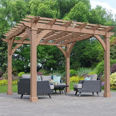 Yardistry Wooden Pergola 12ft x 12ft (3.7m x 3.7m) 3.7m x 3.7m Wooden Gazebo yardistrydirect.co.uk 2